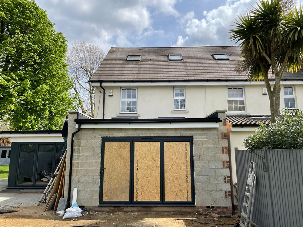 Rear home extension under construction