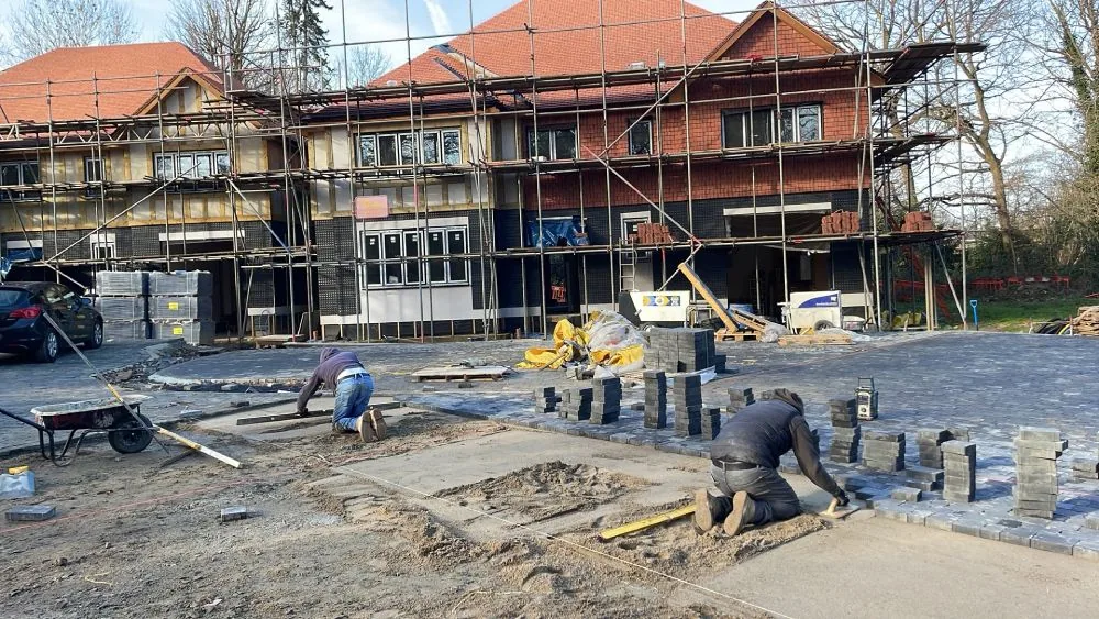 Residential development during construction